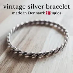 【デンマーク製 Randers Sølvvarefabrik 1960年代 ヴィンテージ】シルバー ロープバングル m174