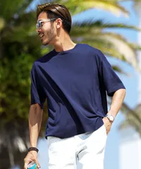 新品 未使用 JIGGYS SHOP(ジギーズショップ)サマーニットTEE 212277 ネイビー