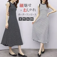 ボーダーワンピース レディース ノースリーブ ワンピース ラウンドネック クルーネック ボーダー柄 ロング丈 プルオーバー 立体 ウエスト細魅せ スリム 夏 夏服 カジュアル かわいい おしゃれmkxz318