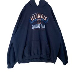 【海外規格3XL】古着　GILDAN　スウェットパーカー　University of Illinois　Fighting Illini　カレッジ系