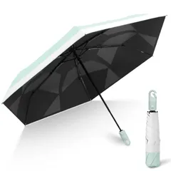 DSDCDJ 【形状記憶・3秒でたため】日傘 uvカット 100 遮光 折り畳み 超軽量 完全遮光 遮熱 ワンタッチ自動開閉 6本骨 折りたたみ傘 UPF50+ 紫外線遮蔽 熱中症対策 日焼け防止 耐風撥水 晴雨兼用 収納ポーチ付き 母の日 父の日 ギフト 1