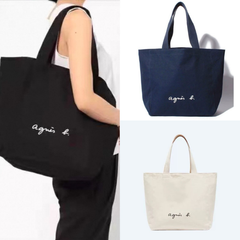 アニエスベー agnes b. トートバッグ M ハンドバッグ コットンバッグ 3色