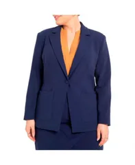 【送料無料】 エロクイ レディース ジャケット・ブルゾン アウター Plus Size The 365 Suit Patch Pocket Blazer Ocean cavern