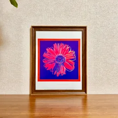 新品☆額縁付アートポスター(BRUCE MCGAW GRAPHICS)☆アンディ・ウォーホル（Andy Warhol）☆ポップアート☆花☆デイジー☆Daisy, c.1982 (blue & red)☆75