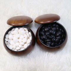 【訳あり】 囲碁 碁石 蛤 はまぐり 那智黒 碁笥付 39号
