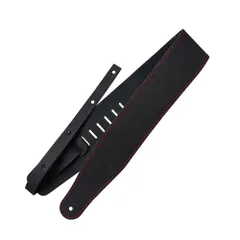 Richter リヒター ハンドメイド仕様本革ギターストラップ Raw III Contour  Vintageシリーズ 1503 Black/Red 幅広9cm ドイツ製 ヴィンテージ風 アンティーク風 肩に優しい快適ストラップ