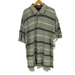 トミーヒルフィガー TOMMY HILFIGER ロゴ 刺繍 ボーダー ポロシャツ ビッグサイズ メンズ import：XXL 