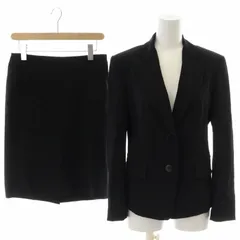 ダナキャランニューヨーク DKNY NEW YORK セットアップ 上下 2点セット フォーマル テーラードジャケット ノーベント タイトスカート ひざ丈 4 6 M 黒 ブラック /XKのサムネイル