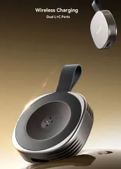 Apple Watch ポータブル ワイヤレス 充電器 USB Type-C Lightning ディアル接続  アップルウォッチ マグネット充電器 ホルダー 充電スタンド 薄型 携帯 持ち運びに便利