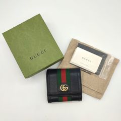 希少 未使用級✨グッチ ヴィンテージロゴ 三つ折り財布 ブラック 