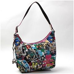 トキドキ ナイロン ショルダーバッグ 肩掛け ピンク マルチカラー 中古