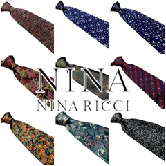 ニナリッチ NINA RICCI ハイ ブランド ネクタイ 古着 アクセサリー 小物 ワンポイント スーツ プレゼント ビンテージ VINTAGE 高級 総柄 シンプル 高級感 2025 B  p10/