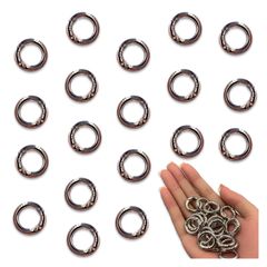 カラビナ 丸 シルバー 20ｍｍ 20個 サークル リング 金具 キーリング キーホルダー ナスカン  リングショルダー アクセサリー ハンドメイド パーツ BD4180