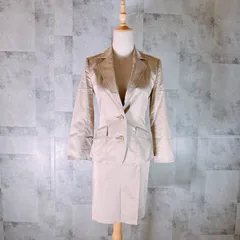 エムケーミッチェルクラウン MK MICHAEL KLEIN スカート セットアップスーツ 【38】 ベージュ カジュアル 膝丈 ひざ丈  裏地なし