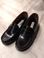 M08 ハルタ　HARUTA　ローファー　革靴　艶　光沢　ガラスレザー　22.5cm　3E　EEE　大人　子供　兼用