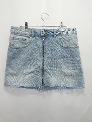 ◇ Θ Cheap Monday チープマンデー デニム ミニ丈 台形 スカート サイズＭ ブルー系 レディース E  【1506180011991】