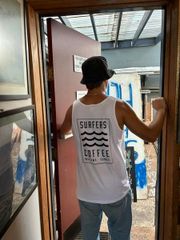 ★2025新作★人気★希少品 SURFERS COFFEE タンクトップ Tシャツ ホワイト M～XLサイズ 送料無料 SSTP-SC
