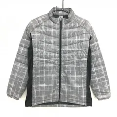 【超美品】プーマ 中綿ジャケット グレー×白 総柄 サイド切替  メンズ M ゴルフウェア PUMA