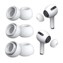MATONZE イヤーピース AirPods Pro 第1/2世代対応、シリコン イヤーチップ[S/M/Lサイズ各ペア] AirPods Pro イヤーピース 交換用 3ペア 柔らかい 滑り止め 遮音性 フィット感 脱落防止 (ホワイト)