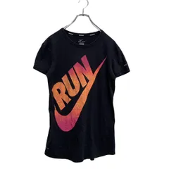 NIKE 半袖 プリントTシャツ S レディース ブラック オレンジ ピンク ナイキ クルーネック ドライフィット 古着卸 アメリカ仕入 a604-6492