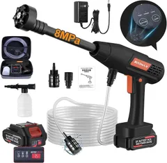 BooMax 互換品BOOMAX マキタ互換バッテリー 高圧洗浄機 コードレス 充電式 8MPa圧力 20000mAh 最大噴射距離10M 3段階噴射モード 噴射水量8L/min 洗車店監修 収納ボックス付き 日本語取扱説明書(ブラック＆赤)