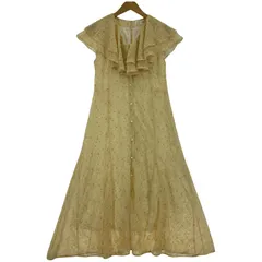 tocco closet トッコクローゼット 総柄フリルリボンワンピース sizeＭ/イエロー