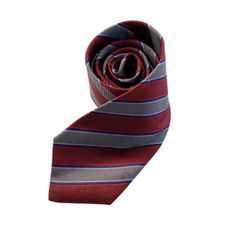 dunhill ダンヒル ネクタイ ワイン レッド グレー シルク イタリア製 ストライプ dマーク
