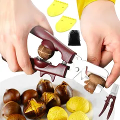栗むき器 栗剥き器 栗カッター くりむき器 皮むき器 ハサミ栗の鬼皮・渋皮むき 栗 栗の皮をむく 栗の皮むき鋏 栗爪付き、収納バッグ付き 栗料理 道具 剥く 栗皮むき くり 殻割り刃 栗むき 省力バネ 軽い力で簡単ピーラー 十字切り 2点セット