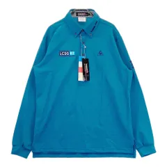 サイズ：LL LECOQ GOLF ルコックゴルフ  長袖ポロシャツ ボタンダウン  ブルー系 [240101320955]# ゴルフウェア メンズ ストスト