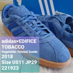adidas originals×EDIFICE アディダス×エディフィス■未使用 2018年 TOBACCO タバコ US11 JP29 青 タンニンなめし 本革 スエード 別注 1970s復刻のサムネイル