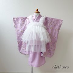 七五三 被布 チュール フリル 赤 白 ピンク アイボリー メロウ ドレス