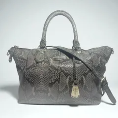 【美品】COLE HAAN コールハーン 型押しパイソン 2way ショルダーバッグ ハンドバッグ チャーム 斜め掛け大容量 A4 shoulder bag hand bag