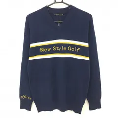 ★特価★【新品】エフィカス Vネックセーター ネイビー×イエロー New Style Golf NAMIGOLF メンズ M ゴルフウェア efficaceのサムネイル