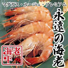 永遠の海老　マダガスルージュ　1kg30~40尾　ブラックタイガー　エビ刺しも楽しめる　化粧箱入り　贈答用