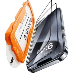 iphone 15 pro ガラスフィルム 【米軍規格航空材料&革新的なガイド枠】2枚セット いphone15pro フィルム 耐衝撃・硬度10H 全面保護 気泡レス iphone15pro フィルム 自動吸着 貼りやすい iphone 15pro ガラス 1