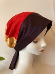 世界で１つだけ Kanataの着物リメイク帽子 艶やかな朱赤 シルクのリバーシブル帽子