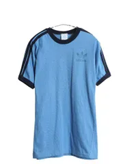 【お得なクーポン配布中!】 70s アディダス 3ライン トレフォイル プリント 半袖 リンガー Tシャツ メンズ M 小さめ S 程 ヴィンテージ ワンポイント シングルステッチ