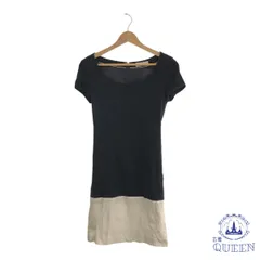 ☆美品☆ LE SOUK ルスーク トップス ワンピース シンプル おしゃれ カジュアル 半袖 レディース ブラック 36 日本製 901-9459 送料無料 古着