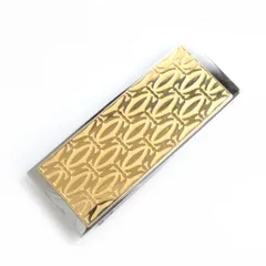 良品△フランス製 Cartier カルティエ ハッピーバースデー ロゴ刻印 マネークリップ/ビルクリップ/札ばさみ ゴールド×シルバー 箱・袋付きのサムネイル