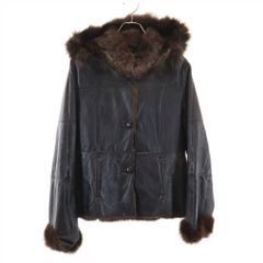 バルマン ラビット レザージャケット 11 ブラウン BALMAIN レディース