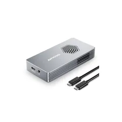 ANYOYO 40Gbps& USB4 M.2 PCIe 2280 M-KEY（B+M KEY）NVMe SSD 外付けケース ,40Gbps NVME SSD ケース , 最大2700MB/s ,アルミ合金製,USB-C接続 (TBU401-Pro)