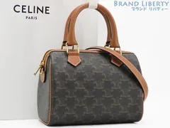 CELINE セリーヌ ミニ ボストン トリオンフ バッグ タン ミニ ボストン / トリオンフキャンバス & カーフスキン - タン