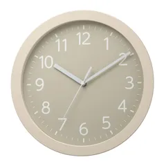 【在庫処分】8MGA43ND38 Φ32x5cm ベージュ なグレイッシュカラー おしゃれ フォント 見やすい 連続秒針 静音 クオーツ時計 アナログ 掛け時計 リズム(RHYTHM)