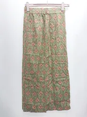 ◇ ◎ LOWRYS FARM 総柄 スカート サイズF グリーン ブラウン レディース P  【1405230000438】