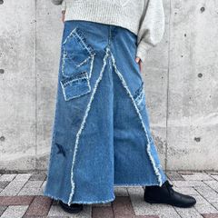 No.1：再構築 リメイクデニムスカート ジーパン Y2K