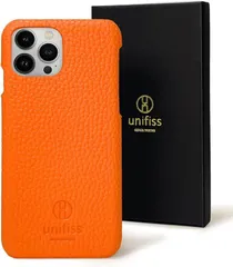 unifiss 銀座発 iPhone 13Pro 第15世代 薄型 軽量 ワイヤレス充電対応 高級 シュリンク PU レザー カバー スマホケース マット スリム 携帯ケース 6.1 インチ inch( オレンジ,  iPhone 13Pro)