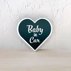 マタニティマーク ベビーインカー ベイビーインカー BABY IN CAR ハート型 ブラック マグネット 出産祝い