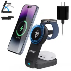 ワイヤレス充電器 3 in 1 Mag-Safe充電器 アップルウォッチ充電器 折りたたみ式 マグネット式 急速充電スタンド テレワーク用品 新生活アイテム 置くだけ充電