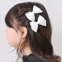 ☆ ホワイト ☆ RORA ローラ フィービー ヘアクリップ RORA ヘアクリップ ローラ フィービー ヘアークリップ ヘアアクセサリー 髪飾り キッズ 子供 子ども こども リボン レース かわいい おしゃれ 女の子 女子 フォーマル 入園式 卒園式