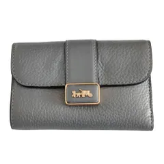 coach タビーグレー レザー 二つ折り財布 Cロゴお値引き